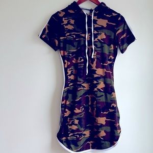 Camo Hoodie Streetwear Dress - Size M - Retail $48